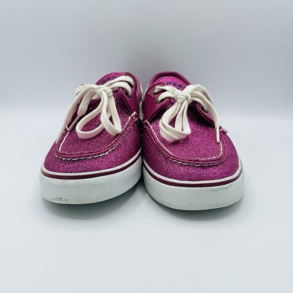 Sperry Top Siders Womens Size 11 M Pink Glitter Shiny Boat Shoes Lace Up Sneaker - Picture 4 of 11